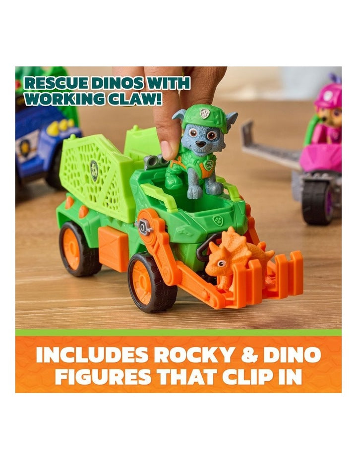 The Dino Movie, Rocky Dino Rescue Recycler with Secret Compartment and Working Claw, 2 Action Figures & Vehicle