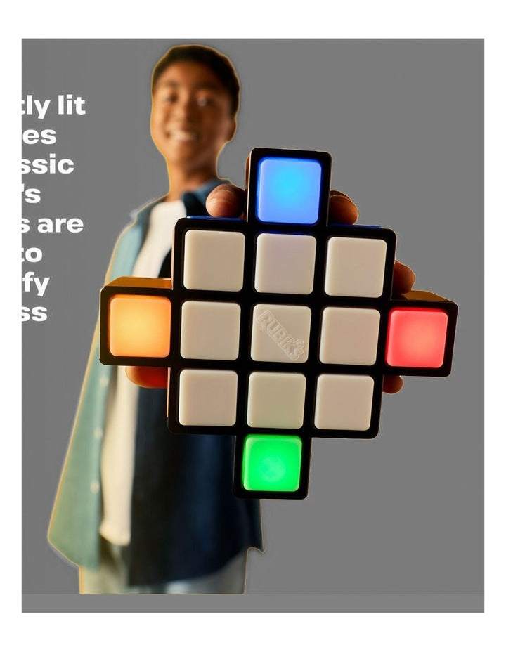 Rubiks Cube, Rubik's Rush Light-Up Electronic Game, 1-4 Players, Interactive Brain Teaser Speed Game for Solo or Multiplayer