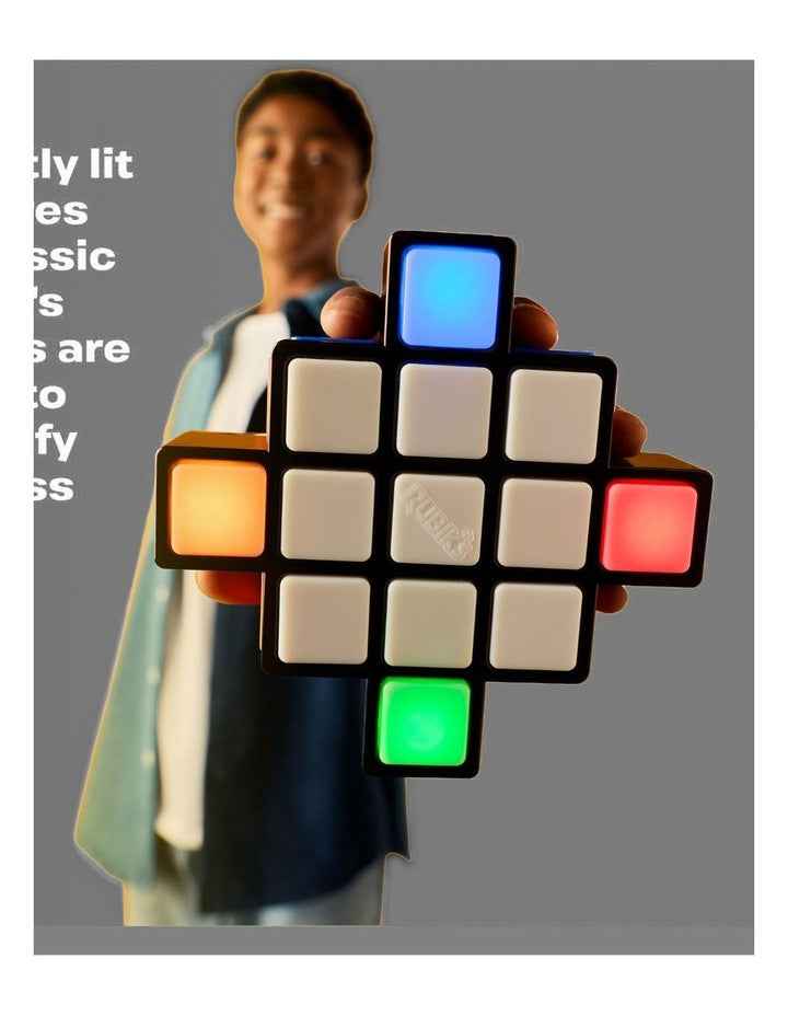 Rubiks Cube, Rubik's Rush Light-Up Electronic Game, 1-4 Players, Interactive Brain Teaser Speed Game for Solo or Multiplayer