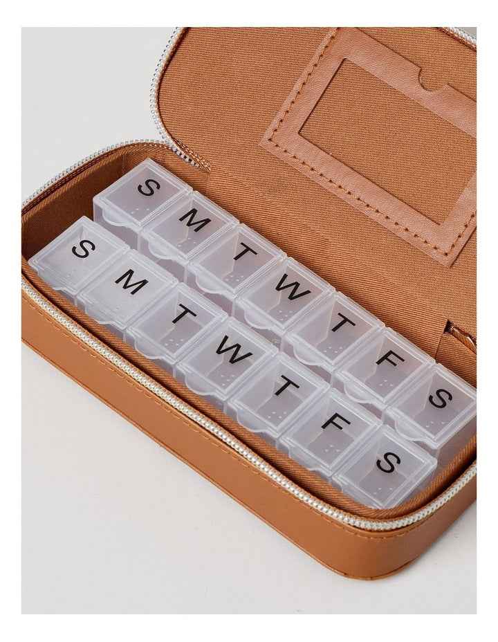 TRAVEL PILL BOX TAN