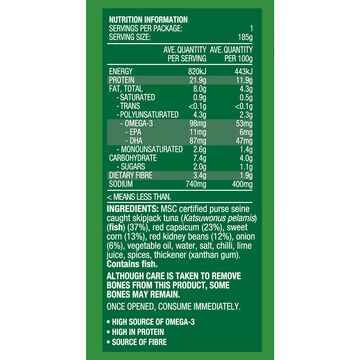 John West Tuna & Beans Capsicum Corn Red Kidney Beans & Chilli 185g