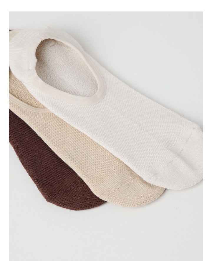3 Pack Australian Cotton No Show Socks in Browns