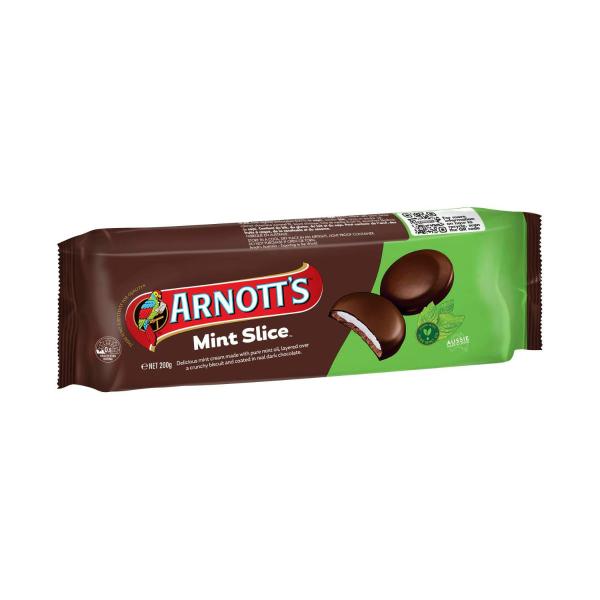 ARNOTT'S MINT SLICE CHOCOLATE BISCUITS 200G