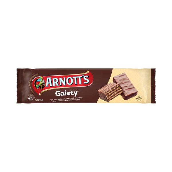 ARNOTT'S GAIETY CHOCOLATE WAFER BISCUITS 160G