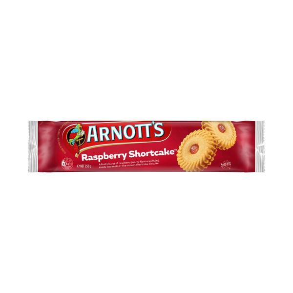 ARNOTT'S RASPBERRY SHORTCAKE BISCUITS 250G