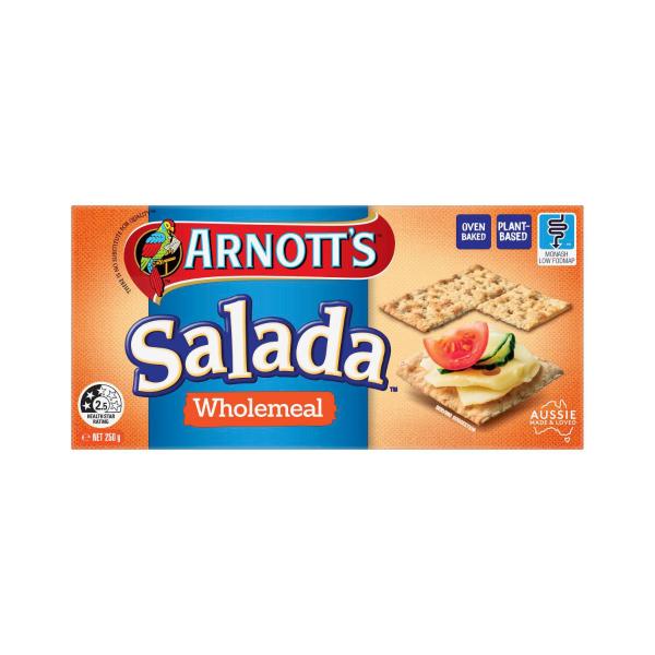 ARNOTTS SALADA CRISPBREAD:WHOLEMEAL:.:250 GRAM