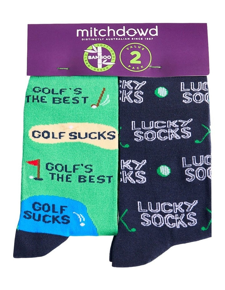 Mitchdowd Mens Lucky Golf Bamboo Socks 2 Pack