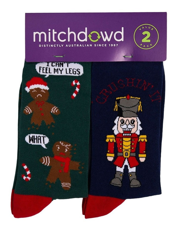 2 Pack Crushin It Christmas Cotton Socks