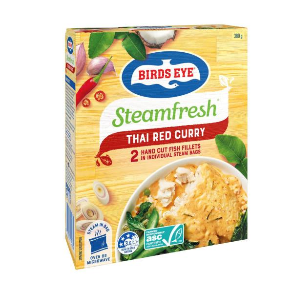 BIRDS EYE STEAM FRESH FISH THAI RED CURRY 380G