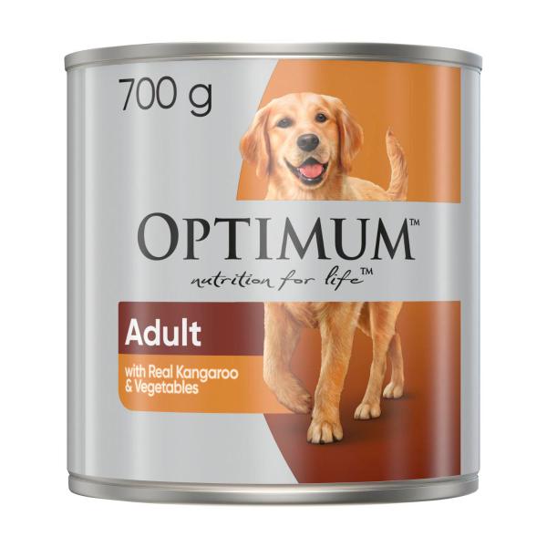 OPTIMUM KANGAROO & VEGETABLES ADULT WET DOG FOOD 700G CAN