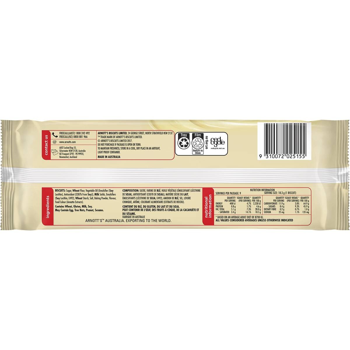 Arnotts Tim Tam White Chocolate Biscuits 165g