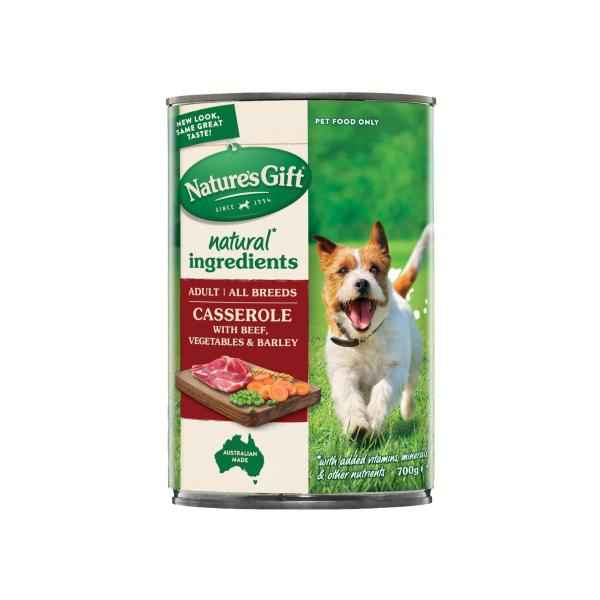 Adult Wet Dog Food All Breeds Casserole Gravy Beef- Vegetables & Barley