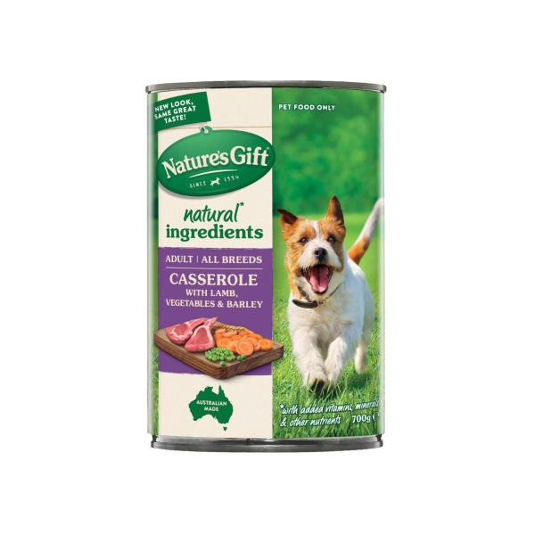 Adult All Breeds Wet Dog Food Casserole Gravy Lamb Vegetables & Barley