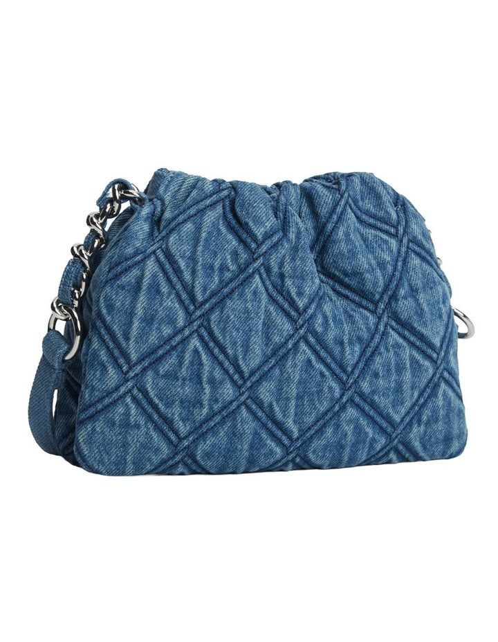 Quilted Denim TH Monogram Crossbody Bag in Denim