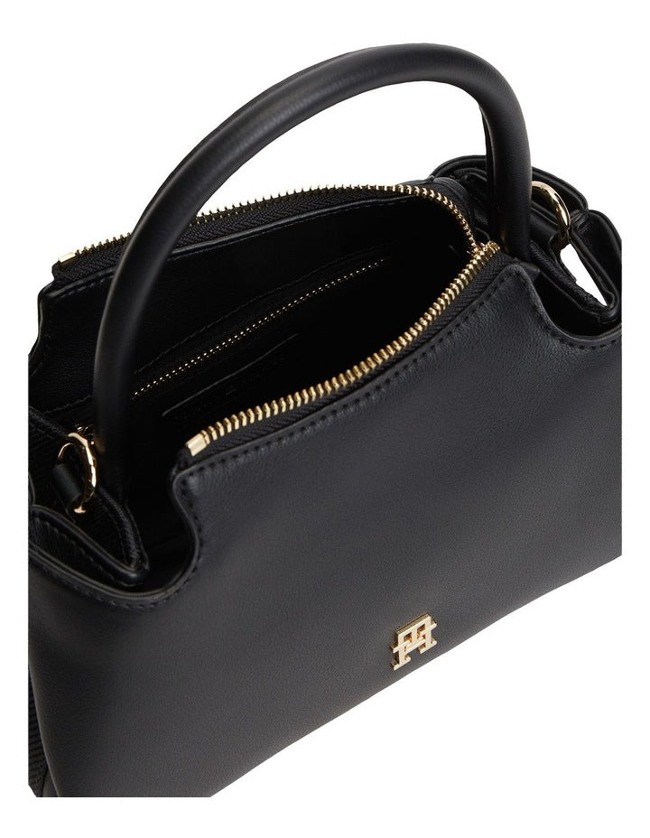 TH Monogram Repeat Logo Satchel in Black
