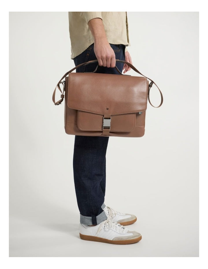 Dane Leather Satchel in Tan