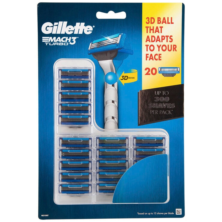 Gillette Mach3 Turbo Replacement Cartridges 20 Count