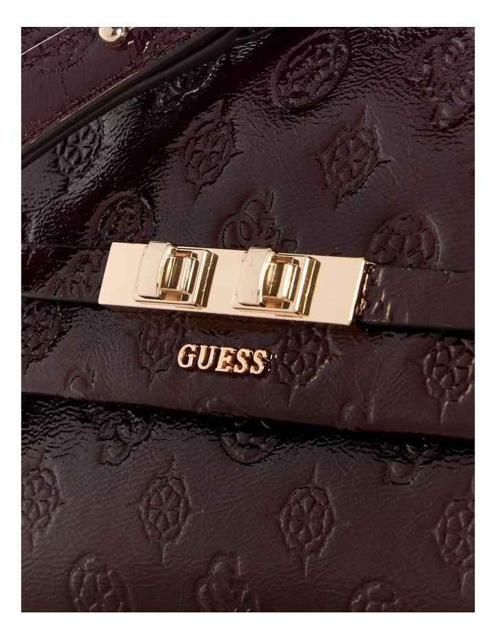 Carmella Satchel Bag in Burgundy Logo