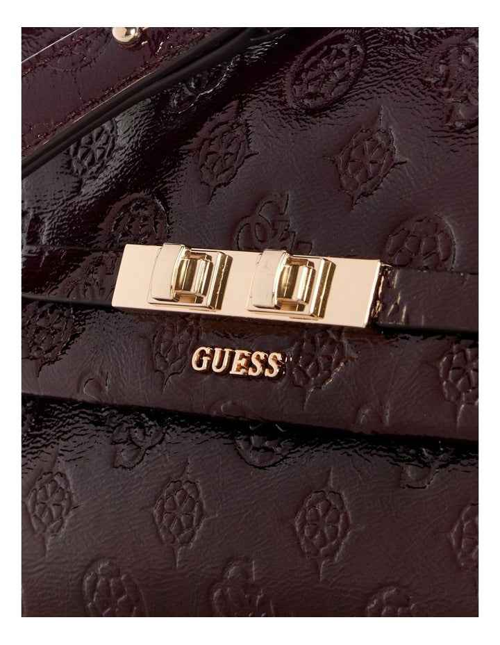 Carmella Crossbody Flap Bag in Burgundy Logo