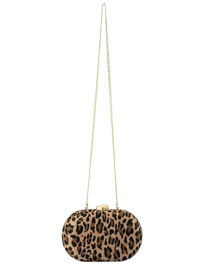 Giselle Clutch Bag in Leopard