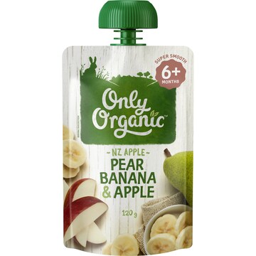 Only Organic Pear Banana & Apple 120g