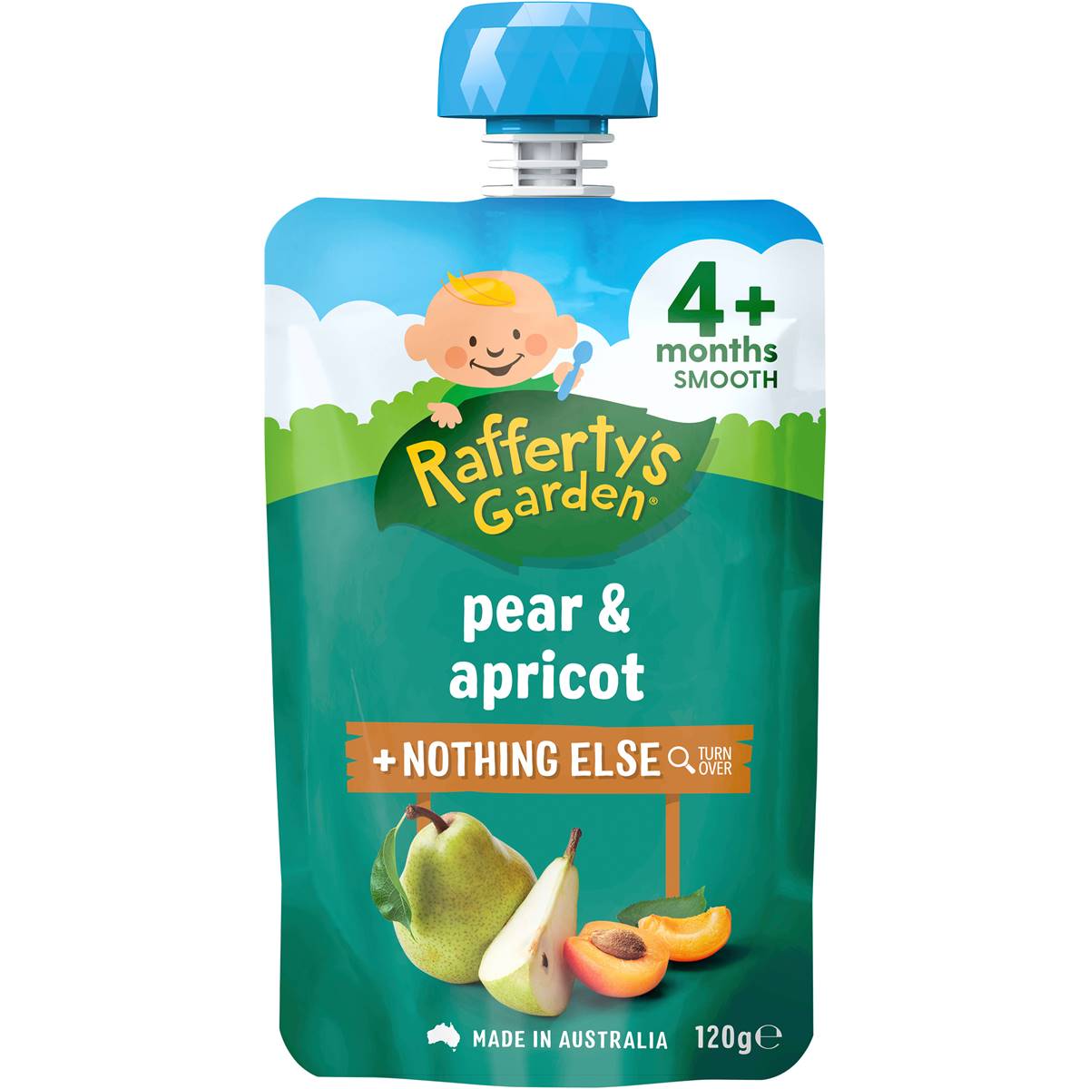 Rafferty's Garden Baby Food Pouch Pear & Apricot & Nothing Else 4+ Months 120g