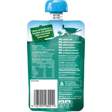 Rafferty's Garden Baby Food Pouch Pear & Apricot & Nothing Else 4+ Months 120g
