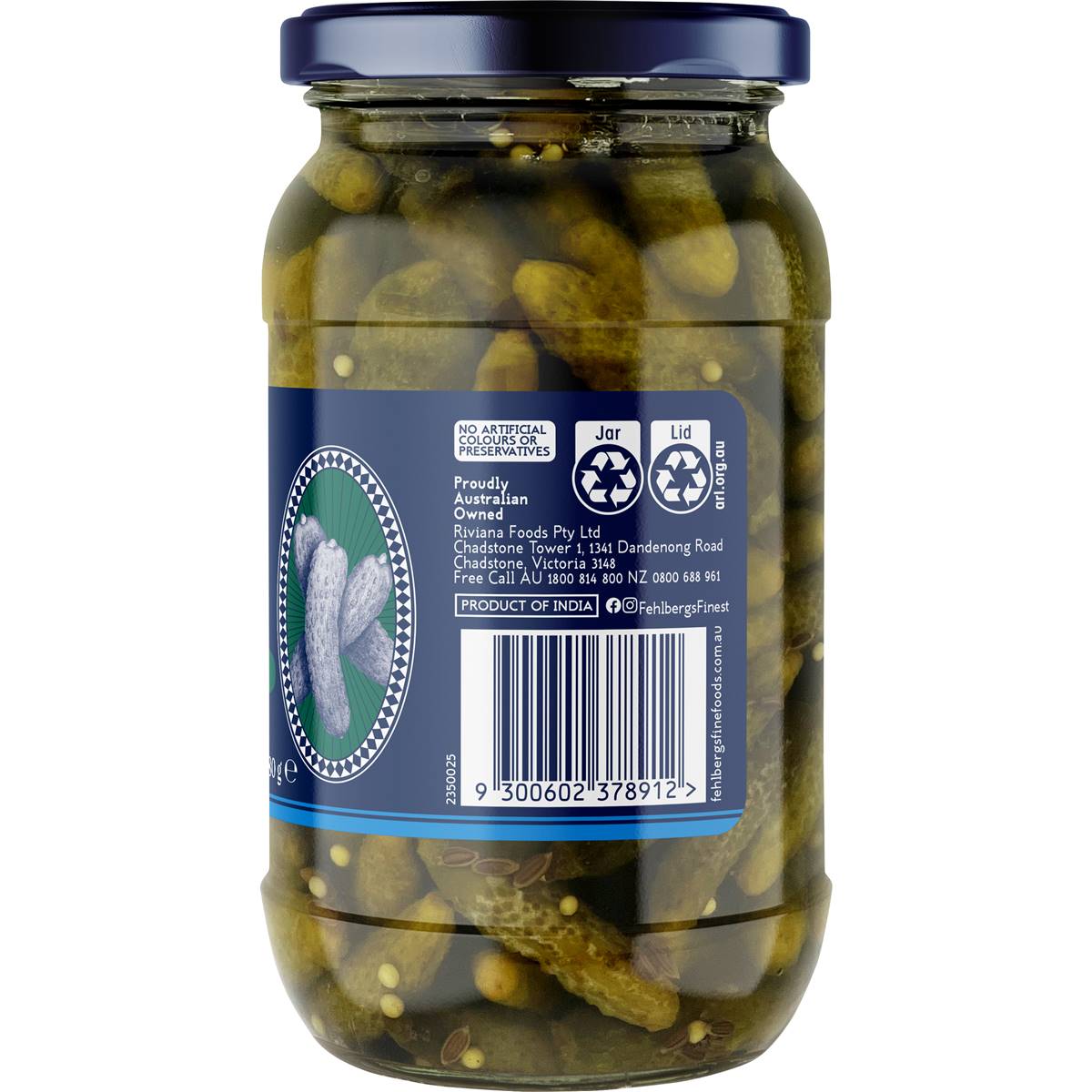 Fehlbergs Pickled Baby Cucumbers 380g