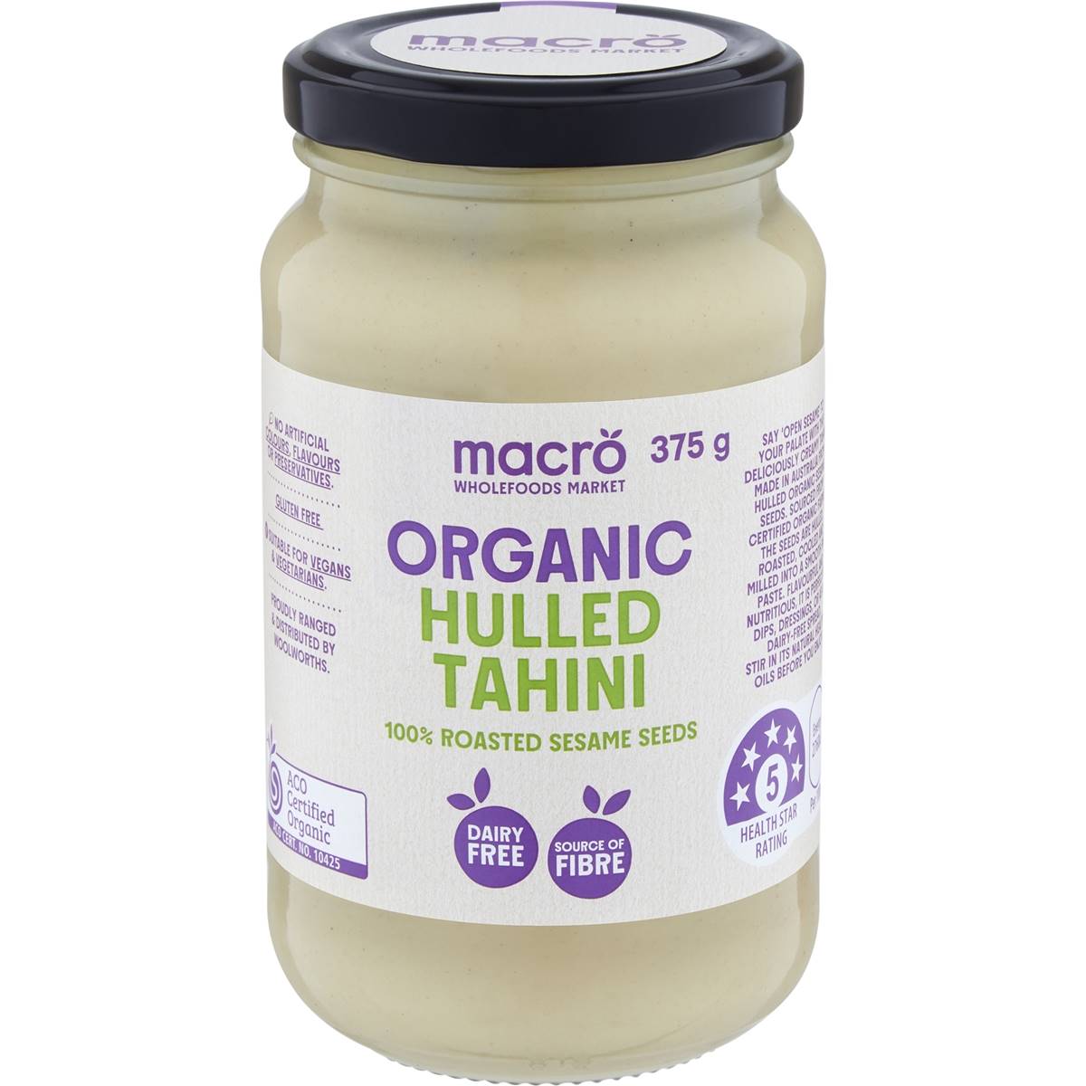 Macro Organic Hulled Tahini Spread 375g
