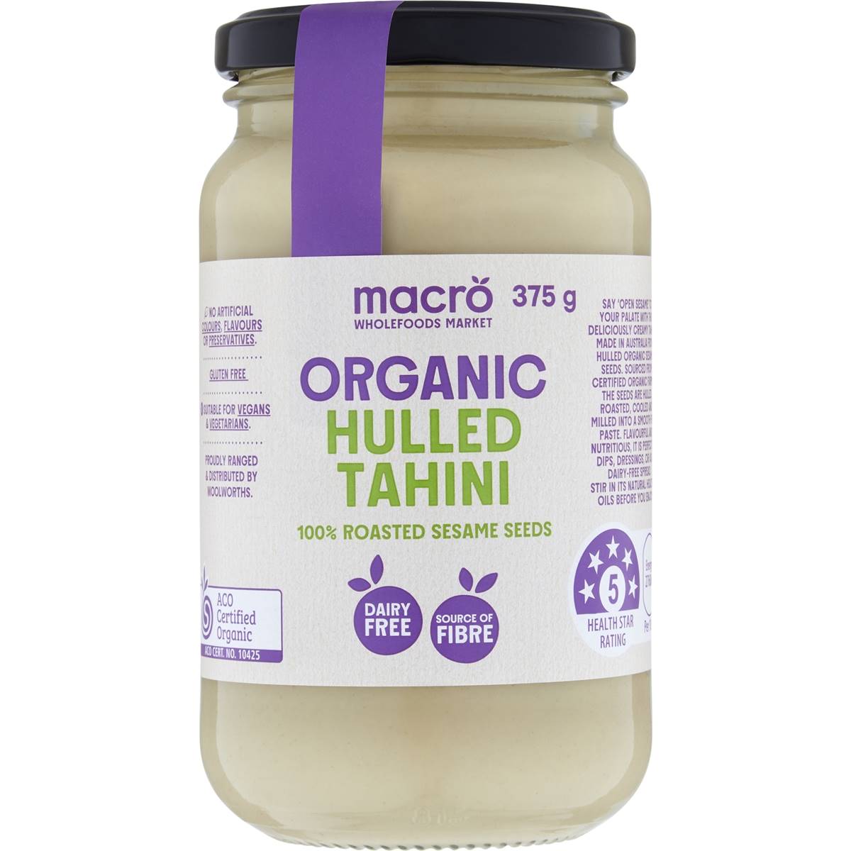 Macro Organic Hulled Tahini Spread 375g