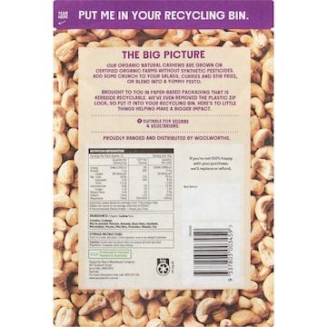 Macro Organic Cashews Nuts 500g