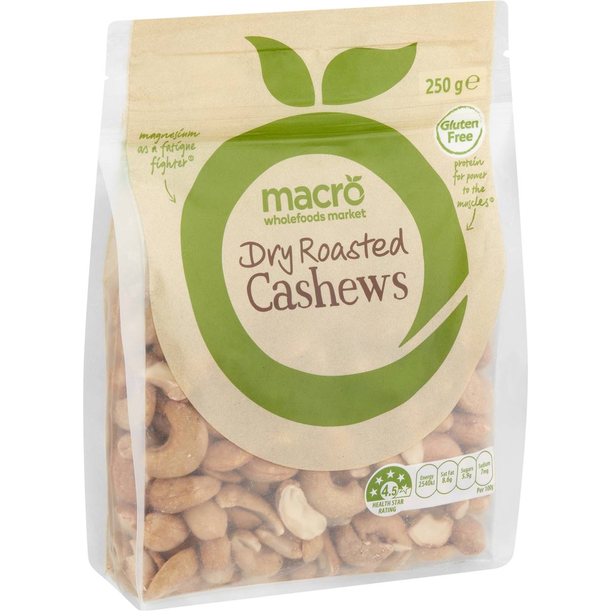 Macro Dry Roasted Cashews Nuts 250g