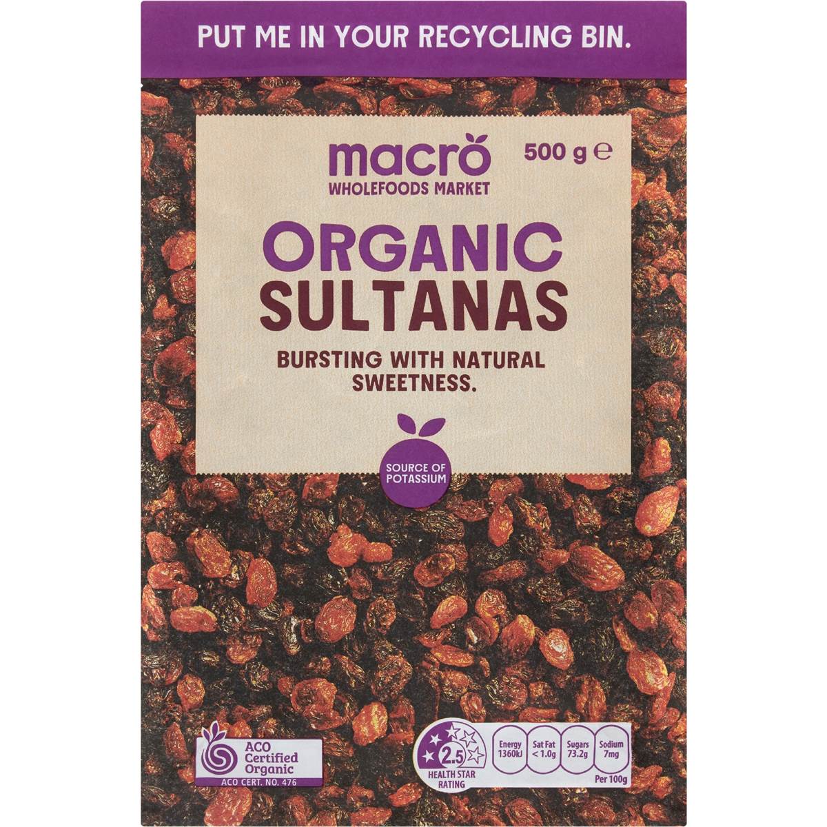Macro Organic Sultanas 500g
