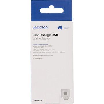 Jackson Fast Charge USB Wall Charger 2 Outlet each