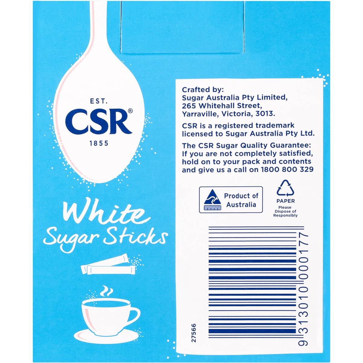 CSR White Sugar Sticks 50 Pack