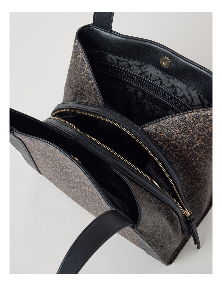 Masie Tote Bag in Brown/Khaki/Black