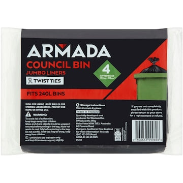Armada Jumbo Trolley Liner Garbage Bags 4 pack