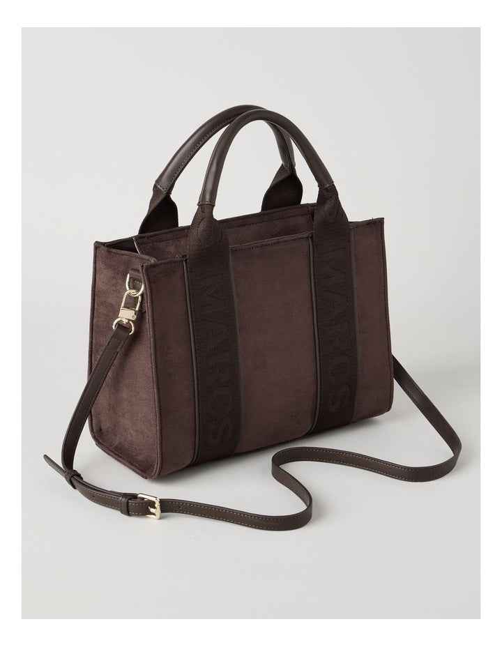 Barbados Suede Tote Bag in Chocolate