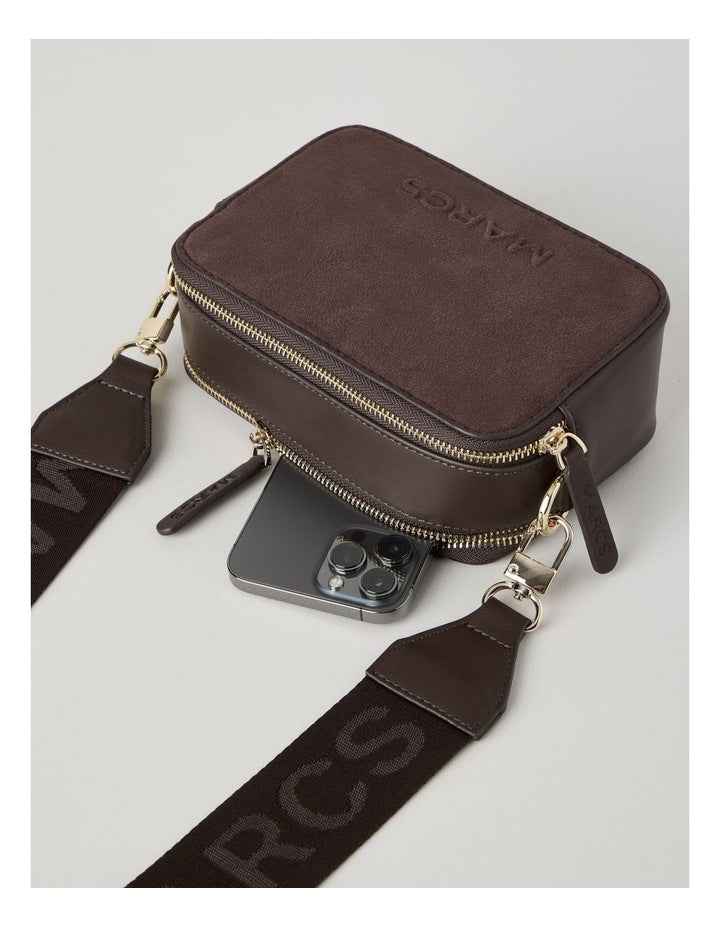 Budapest Suede Crossbody Bag in Chocolate