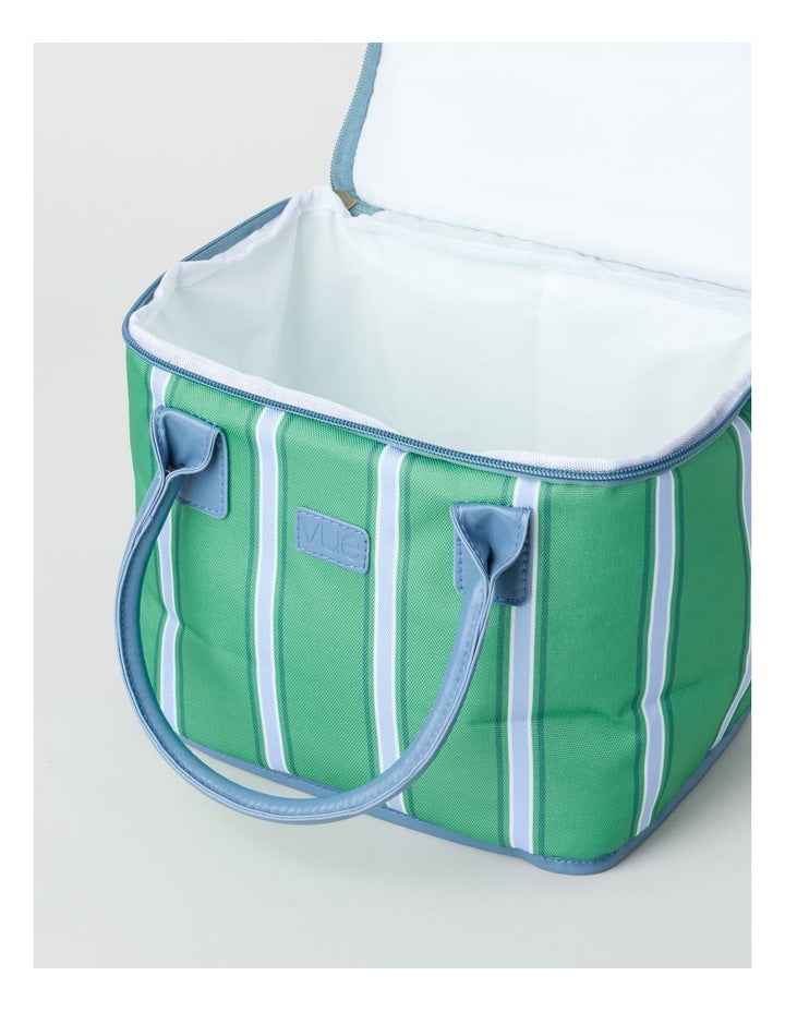 Arlo Square Lunch Bag in Green Stripe