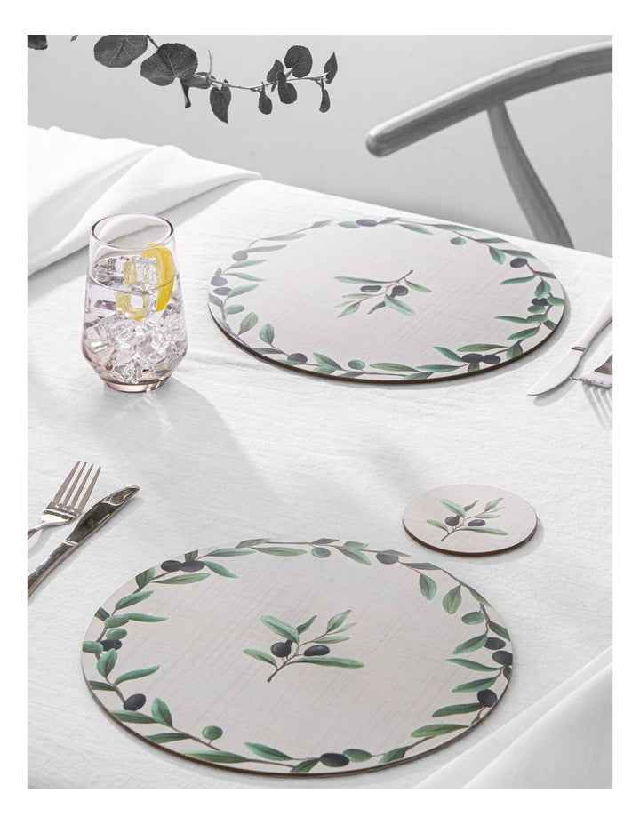 Hardboard Olive Garland Round 4pk Placemat