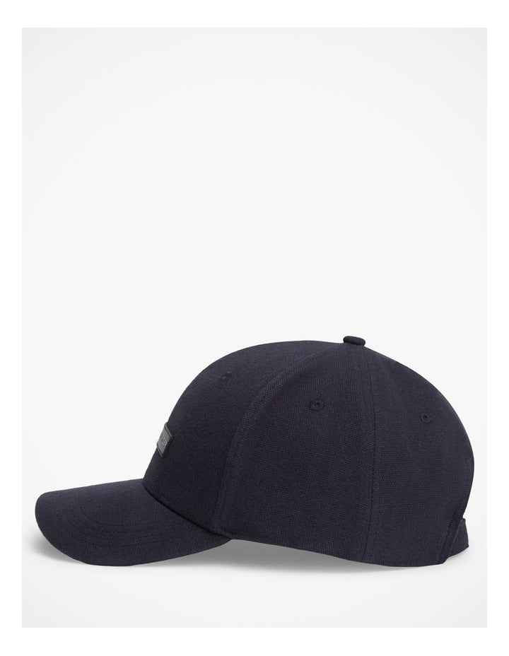 Logo Patch Canvas Baseball Cap in Navy