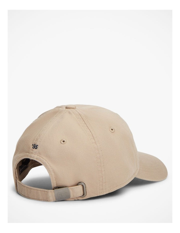 Hilfiger Flag Embroidery Baseball Cap in Beige