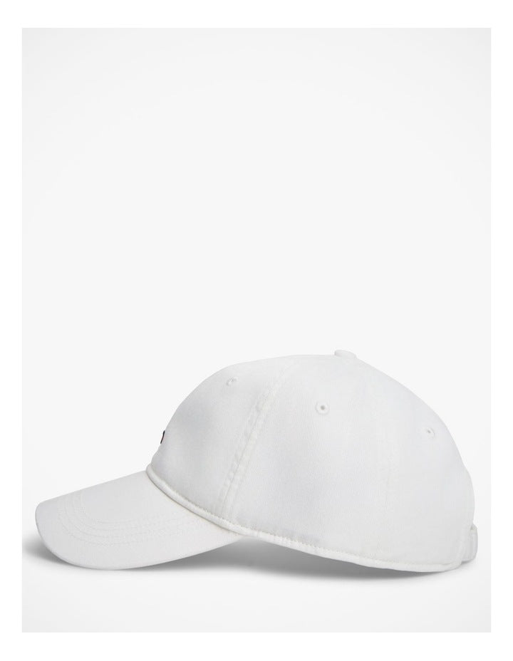Hilfiger Flag Embroidery Baseball Cap in White