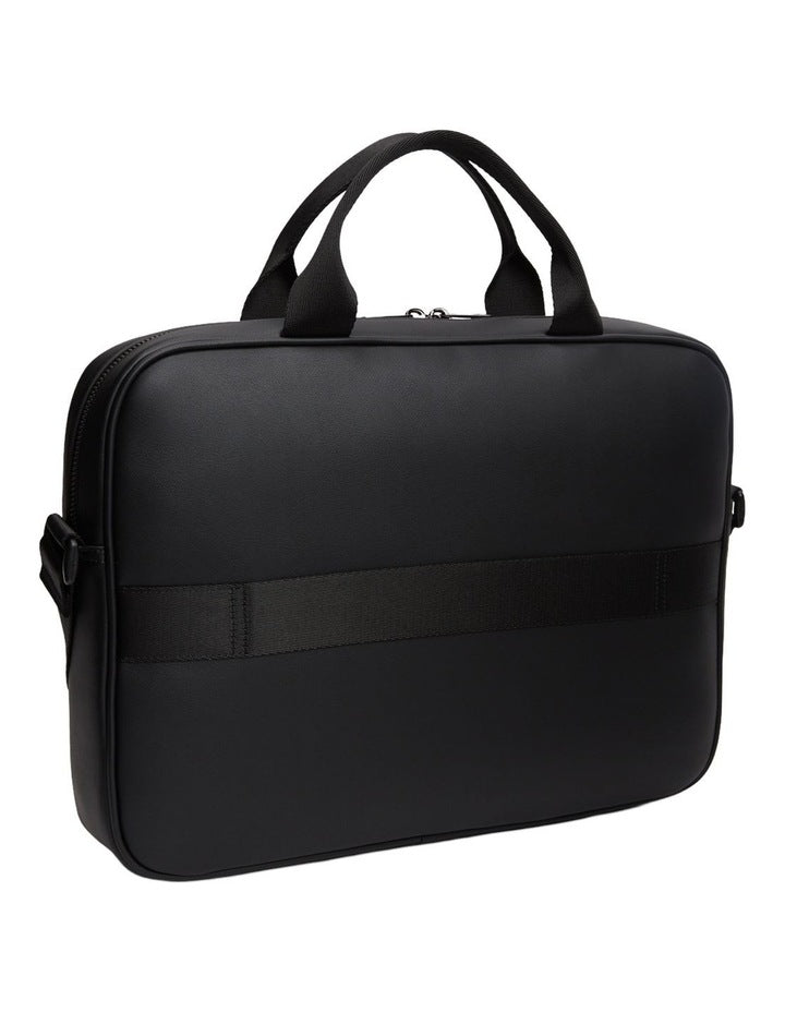 Signature Tape Crossbody Laptop Bag in Black