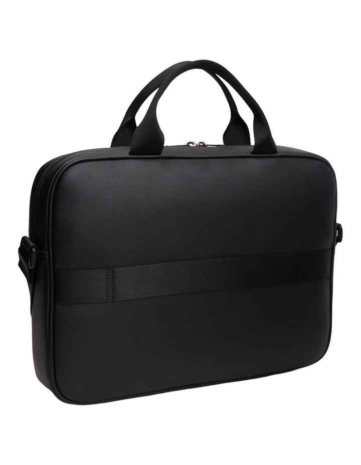 Signature Tape Crossbody Laptop Bag in Black