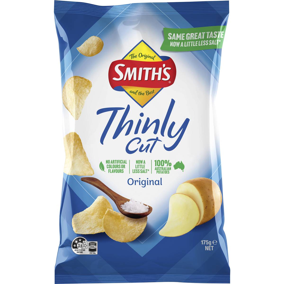 Smith's Thinly Cut Potato Chips Share Pack Original 175g
