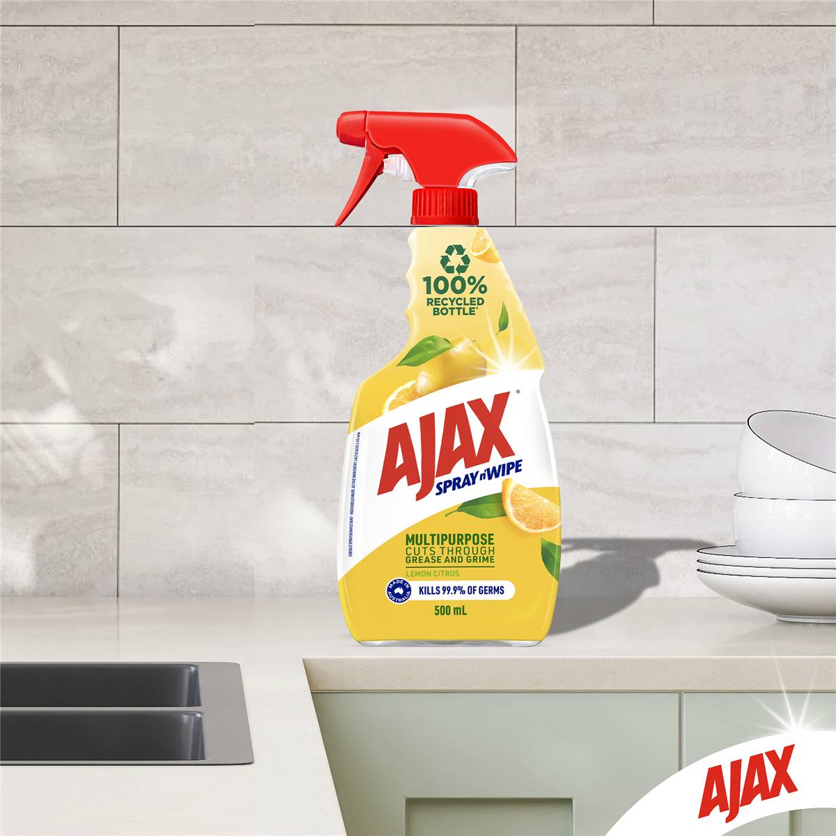 Ajax Spray & Wipe Multipurpose Lemon Citrus Trigger 500mL