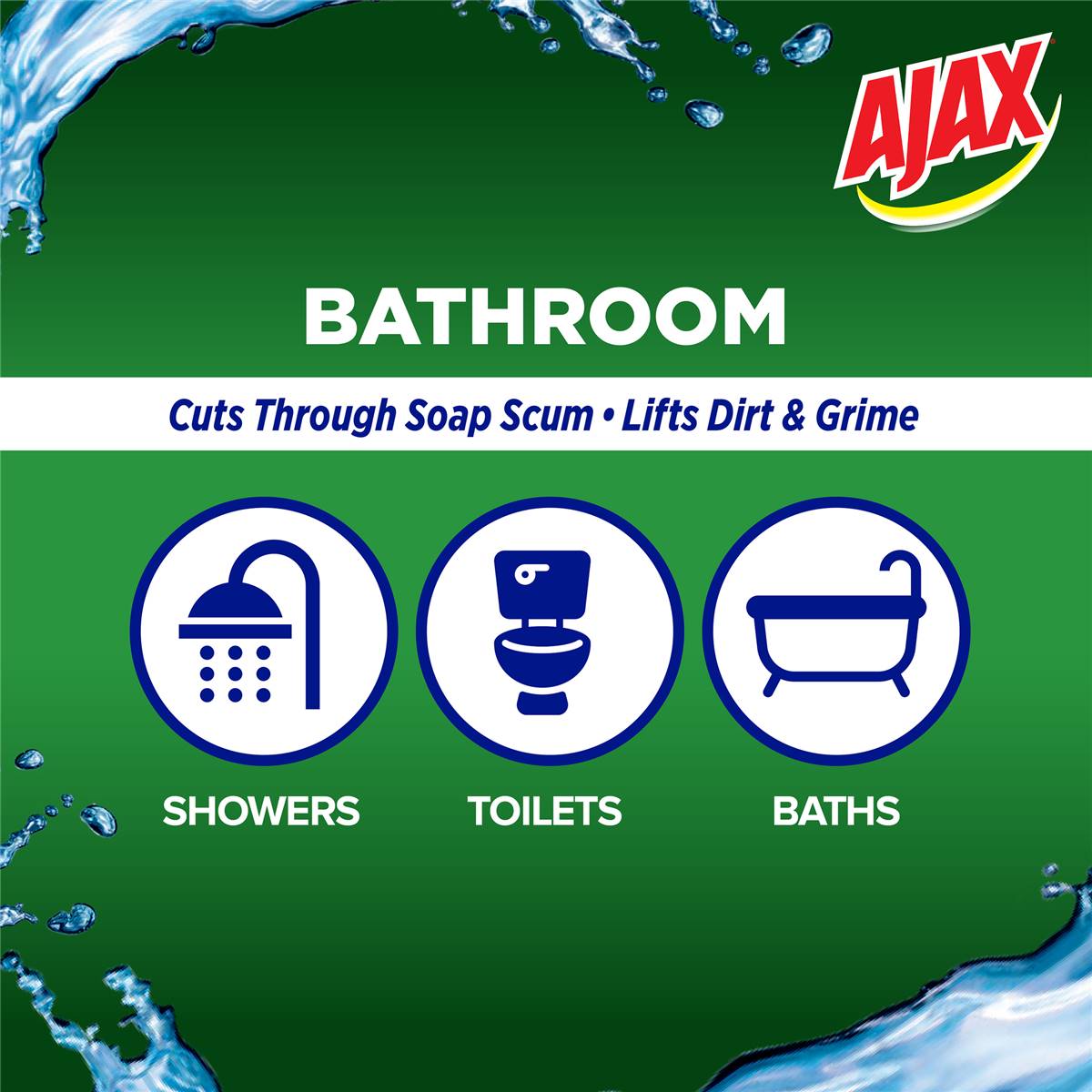 Ajax Spray & Wipe Bathroom Cleaner Trigger 500mL