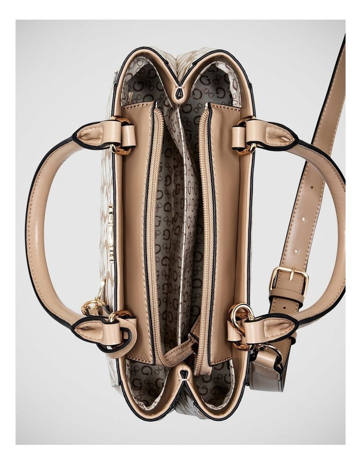 Rylie Satchel Bag in Taupe Combo